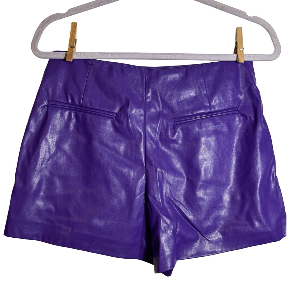 NWT Buddy Love Tatum Vegan Leather Purple Mini Skort Size Small - Picture 2 of 6
